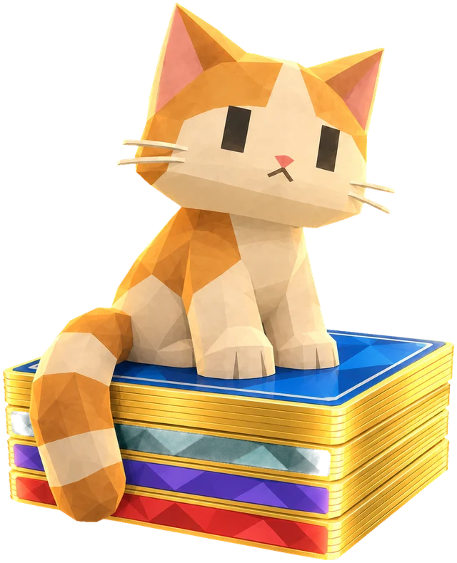 The Pawkemon cat sitting on a deck of cards